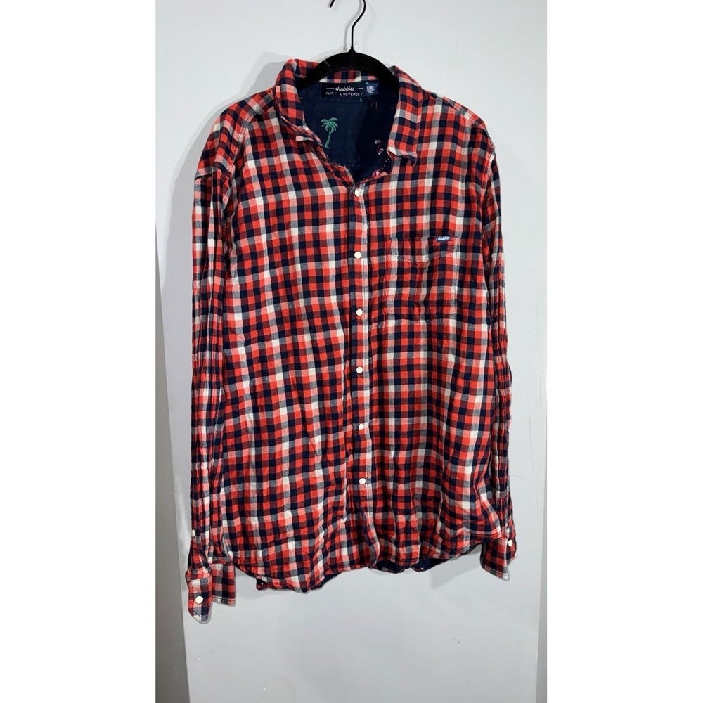 Chubbies‎ flip it and reverse it red blue checked and blue pink flamingo size XL